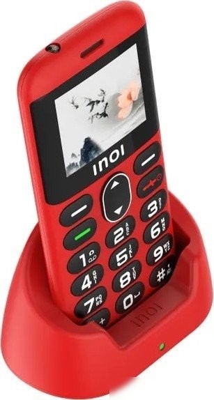 Кнопочный телефон Inoi 148 Senior 4G (красный)