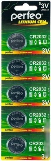 Батарейка Perfeo Lithium CR2032/5BL 5 шт
