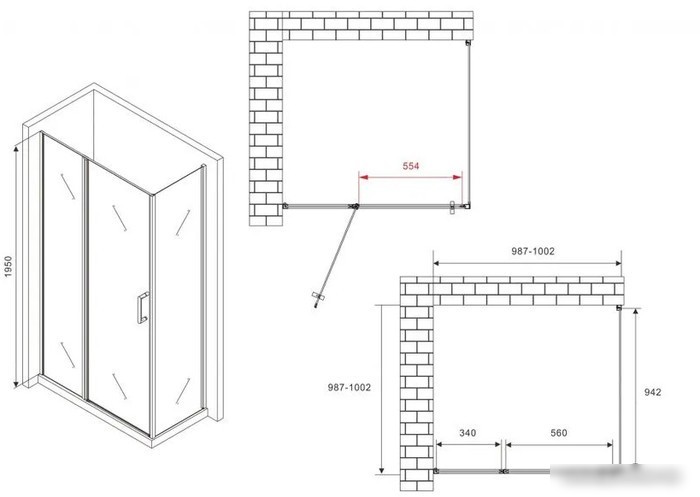 Душевой уголок Abber Sonnenstrand AG04100BS-S100B