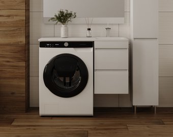 Symbolite Тумба с умывальником Даллас 100 Люкс Plus + Даллас 100x48 (подвесная, правый, эмаль белый)