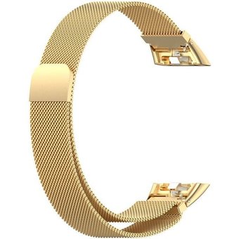Браслет Rumi Milanese loop металлический для Huawei Band 6 / Honor Band 6 (золотистый)