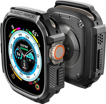 Чехол Spigen Rugged Armor для Apple Watch Ultra (49 мм) ACS05456 (черный)