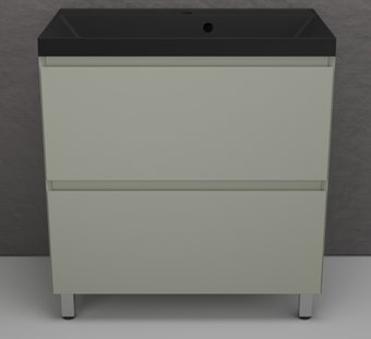 Symbolite Тумба под умывальник Манхэттен 80 Plus 2 ящика + Asti 80x45 (олива/антрацит)
