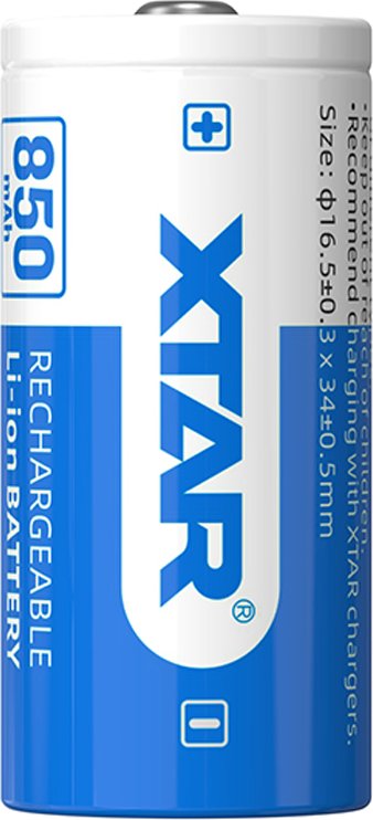Аккумулятор XTAR 16340-RCR123 850mAh Li-Ion 3.7V 2.5A (с защитой)