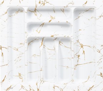 Лоток для столовых приборов AKS 600 Marble 540x485 (бело-золотой мрамор)