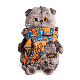 Классическая игрушка BUDI BASA Collection Басик и шарф в клеточку Ks22-002 (22 см)