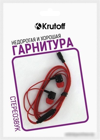Наушники Krutoff J69 (черный/красный)