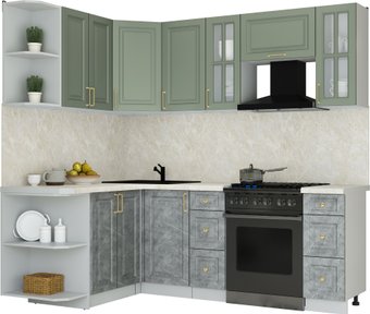 Кухонный модуль Интерлиния Мила Шато 1.5x2.2 LV (мята/керамика/опал светлый)