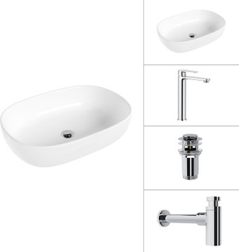 Умывальник Lauter 21836 + Moon 21СK81691C + сифон 21635CH + дон.клапан 21190CH (хром)