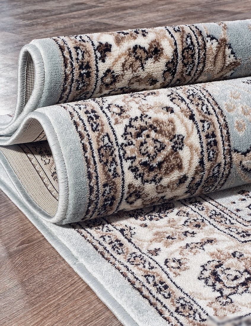 Ковер для жилой комнаты Merinos Valencia Deluxe d251-STAN-L.BLUE-BROWN (2.5x5)