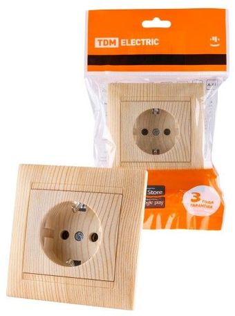 Розетка TDM Electric Лама SQ1815-0323 (сосна)