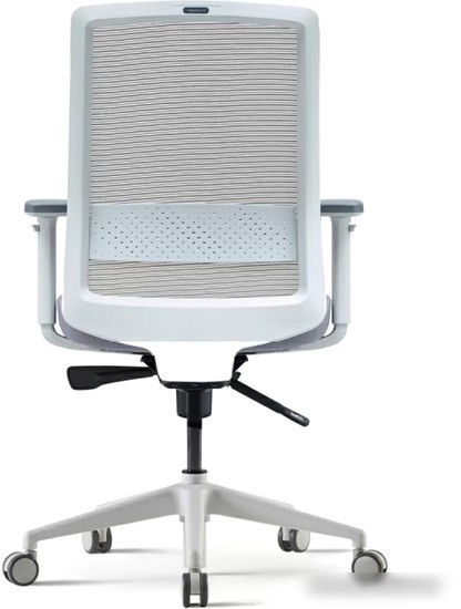 Офисное кресло Bestuhl S30 White Pl без подголовника и рег. подлокотником (черная сетка/серая ткань)