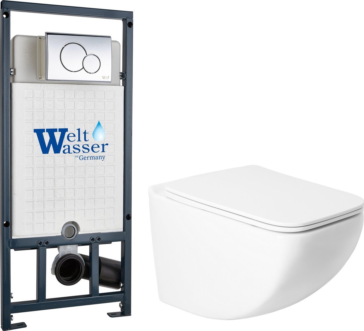 Унитаз подвесной Saniteco KW-99048 + Marberg 507 + Marberg 507 RD CR