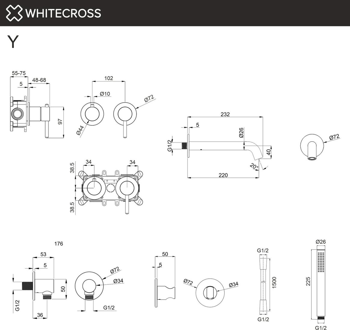 Смеситель Whitecross YSET1240NIB (брашированный никель)