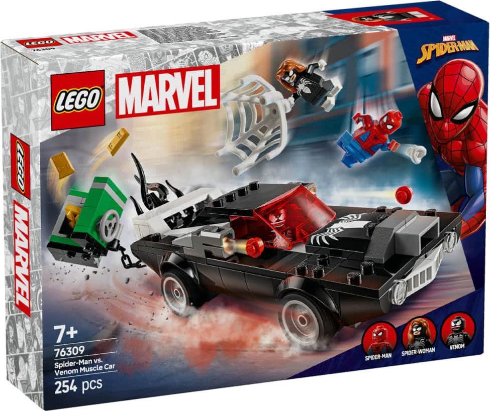 Конструктор LEGO Super Heroes Человек-паук против Венома на маслкаре 76309