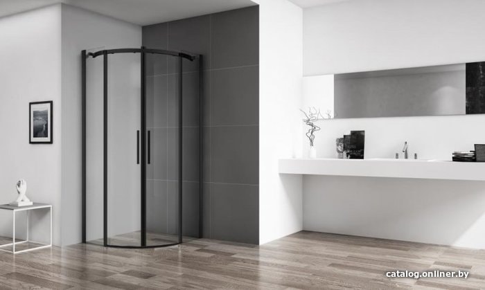 Душевой уголок BelBagno Acqua-R-2-90-C-NERO (прозрачное стекло)