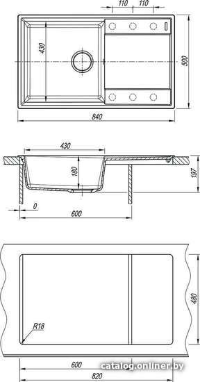 Кухонная мойка Lemark Imandra 9910035 (серый)