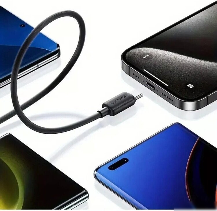 Кабель Usams US-SJ696 USB Type-C - USB Type-C (2 м, черный)