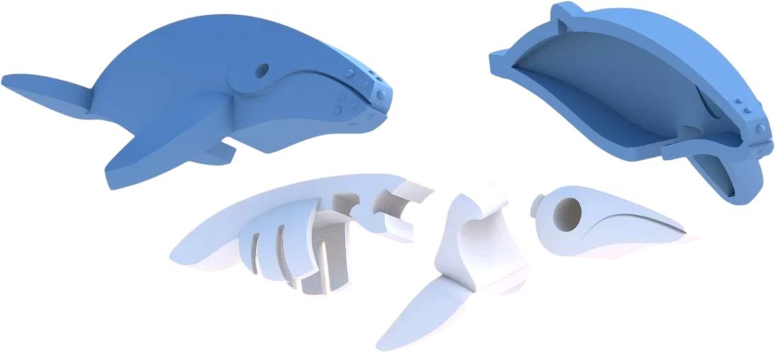 Магнитный конструктор Halftoys Ocean Горбатый кит HOS004