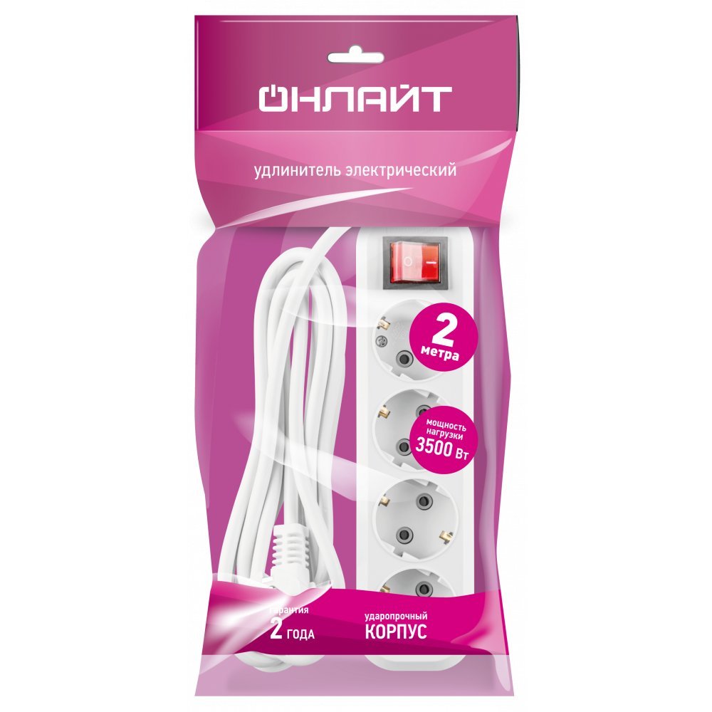 Удлинитель Онлайт OPE-S-04-200-ESC-3x1 90808