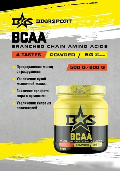 Аминокислоты Binasport BCAA (500г, черная смородина)