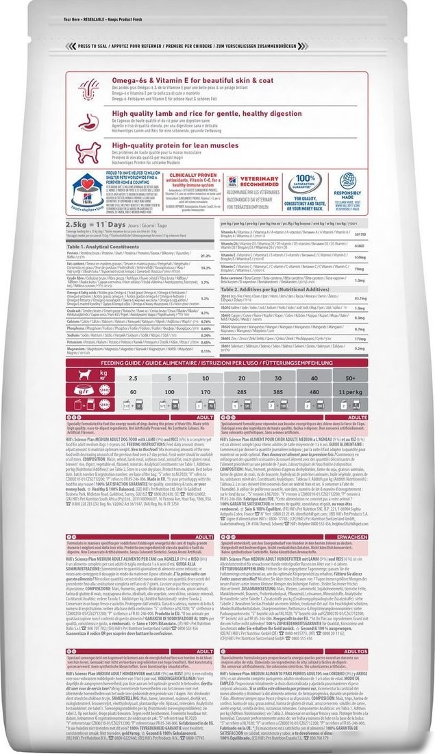 Сухой корм для собак Hill's Science Plan с ягненком 2.5 кг