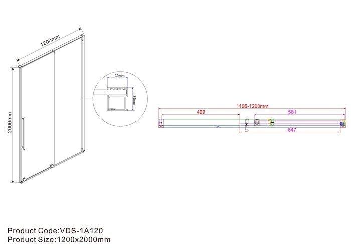 Душевая дверь Vincea Arno VPS-1A120CG (хром/тонированное)