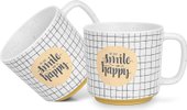 Набор кружек Fissman Smile Happy Checked 3728 (2шт)