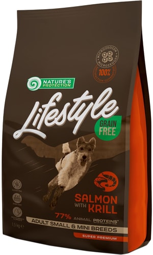 Сухой корм для собак Nature's Protection Lifestyle GF Adult Small and Mini Salmon with krill 1.5 кг