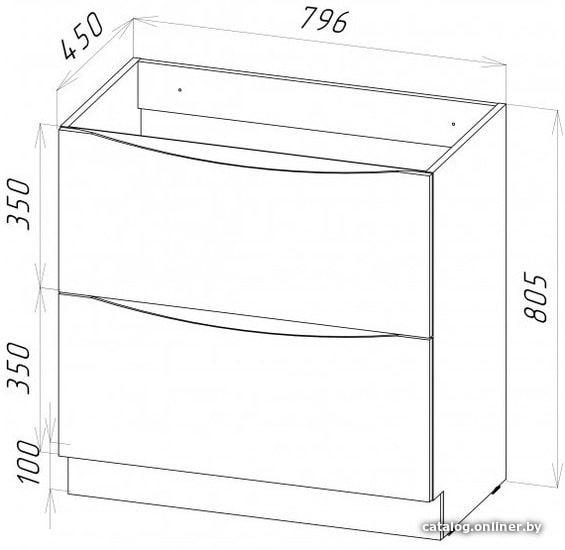 BelBagno Тумба под умывальник Marino-800-2C-PIA-BL-P (bianco lucido)