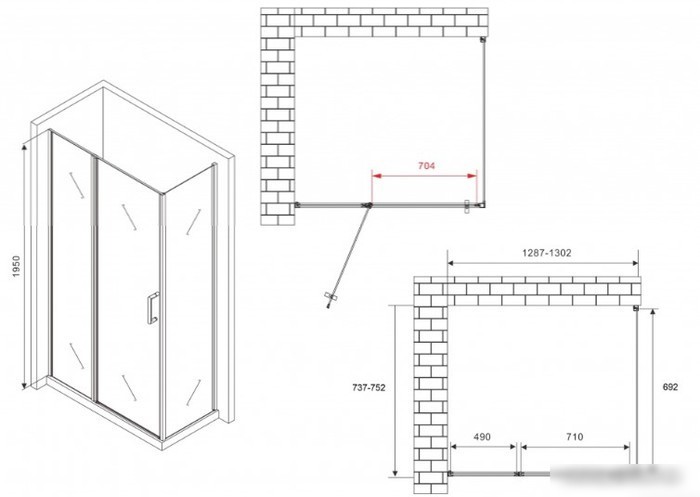 Душевой уголок Abber Sonnenstrand AG04130S-S75