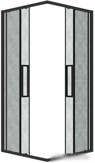 Душевой уголок Grossman Cosmo 100x100x195 300.K33.02.1010.21.02 (черный матовый/шиншилла стекло)