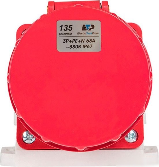 Розетка промышленная ETP 135 3Р+РЕ+N 63А 380В ip67 67611