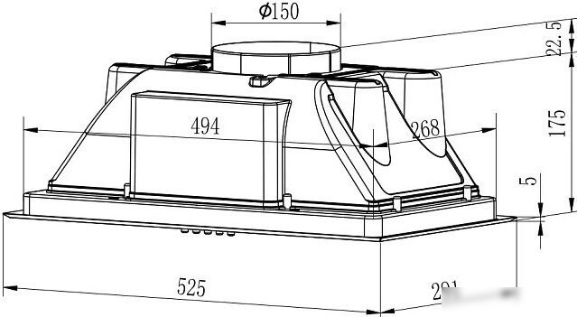 Кухонная вытяжка Evelux Amanda 60 W