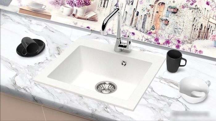 Кухонная мойка Berge BR-4803 (белый матовый)