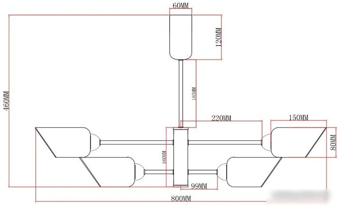 Люстра средней высоты Moderli Avery V10807-8P