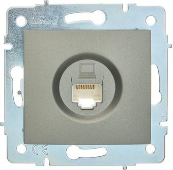 Розетка компьютерная Lezard Asti 7081-3588-139 (платина)
