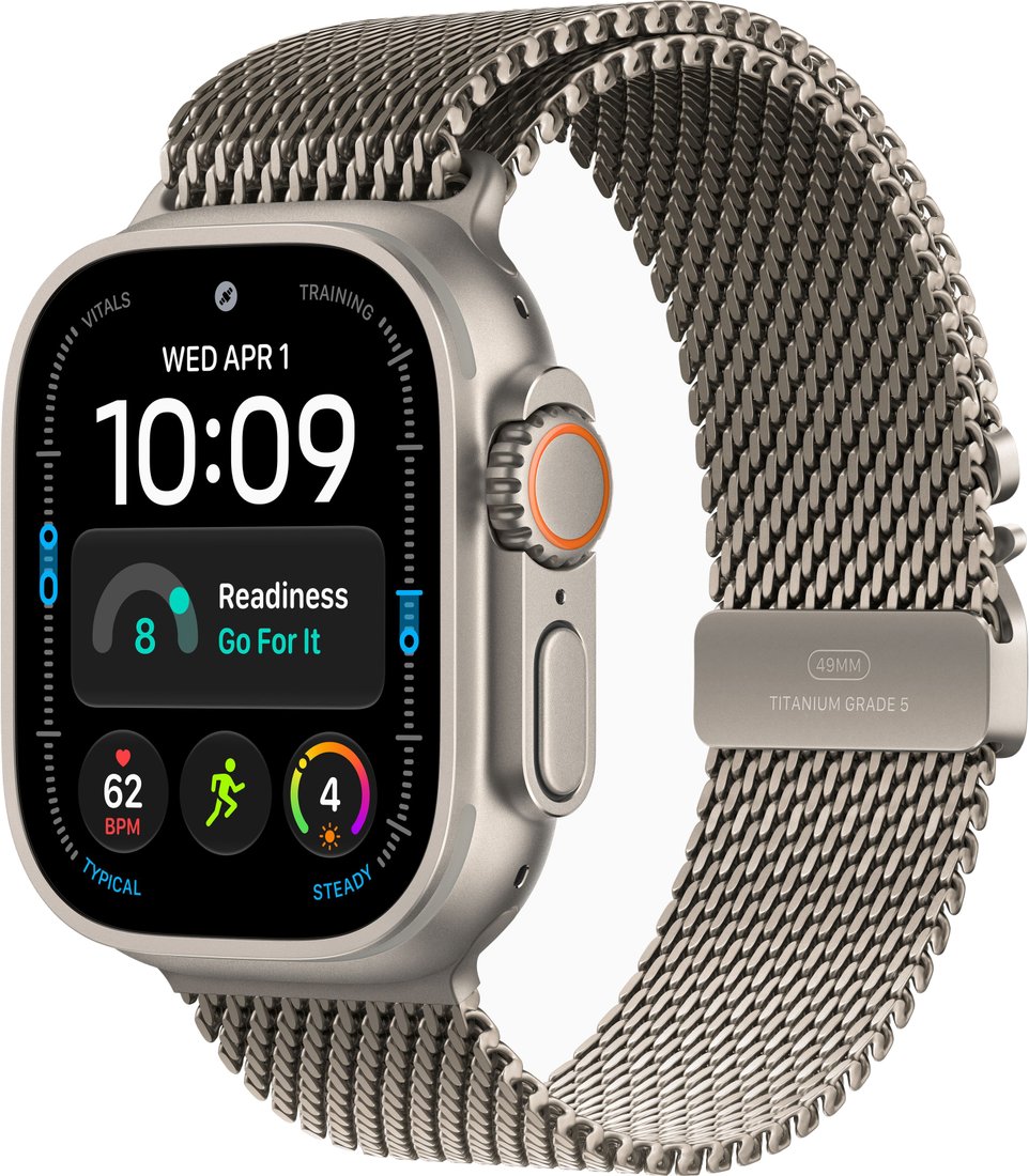 Умные часы Apple Watch Ultra 4 LTE 49 мм (титановый корпус, природный/природный, миланская петля M)