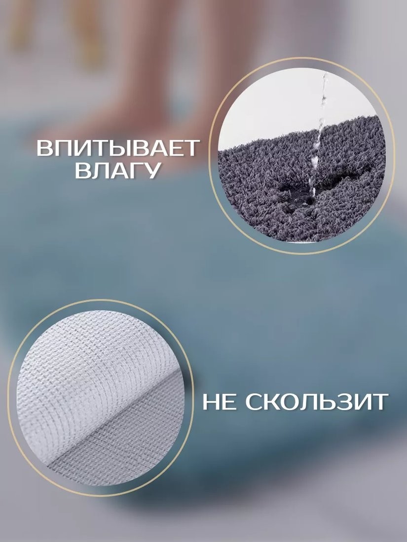 Коврик для ванной Illu 50x80 2310305 (бирюза с эмблемой)