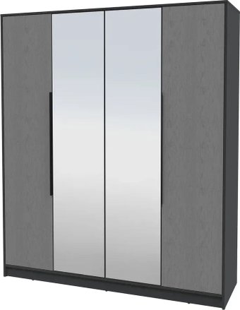 Шкаф распашной Интерлиния Концепт КТ-Ш4з Глосс ( антрацит/дуб серый)