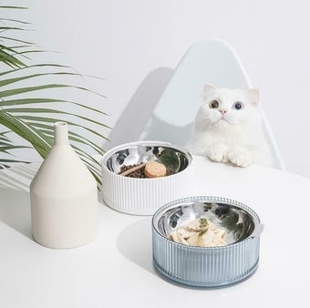 Миска Furrytail Antibacterial Stainless Steel Cat Bowl (голубой)