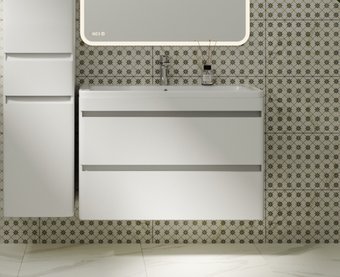 Symbolite Тумба под умывальник Атлантика 90 Люкс Plus (подвесная, белый)