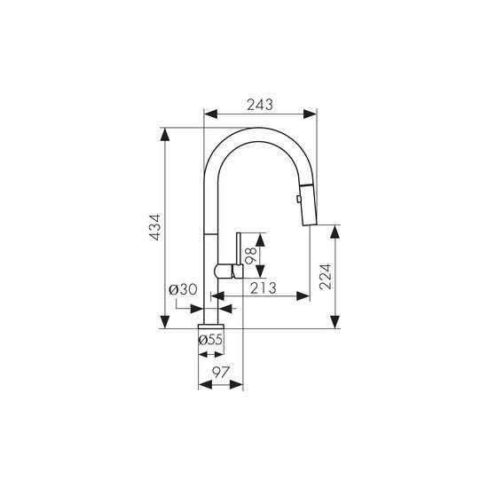 Смеситель Kaiser Merkur 26466-2 (черный матовый)