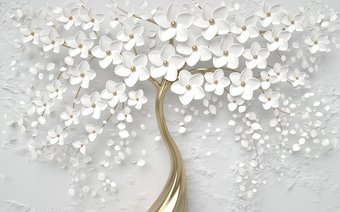 Фотообои Vimala 3D Белое дерево 270x400