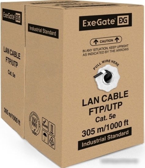 Кабель ExeGate UTP4-C5e-CU-S24-OUT-PE-BK-305 UTP