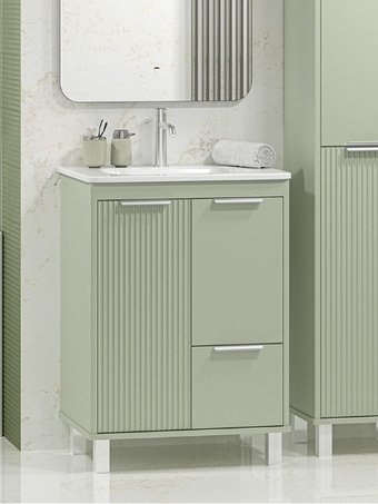Brevita Тумба с умывальником Risacca Pistachio 60 RIS-06060-0842Я+B-OND060-01 (фисташковый)