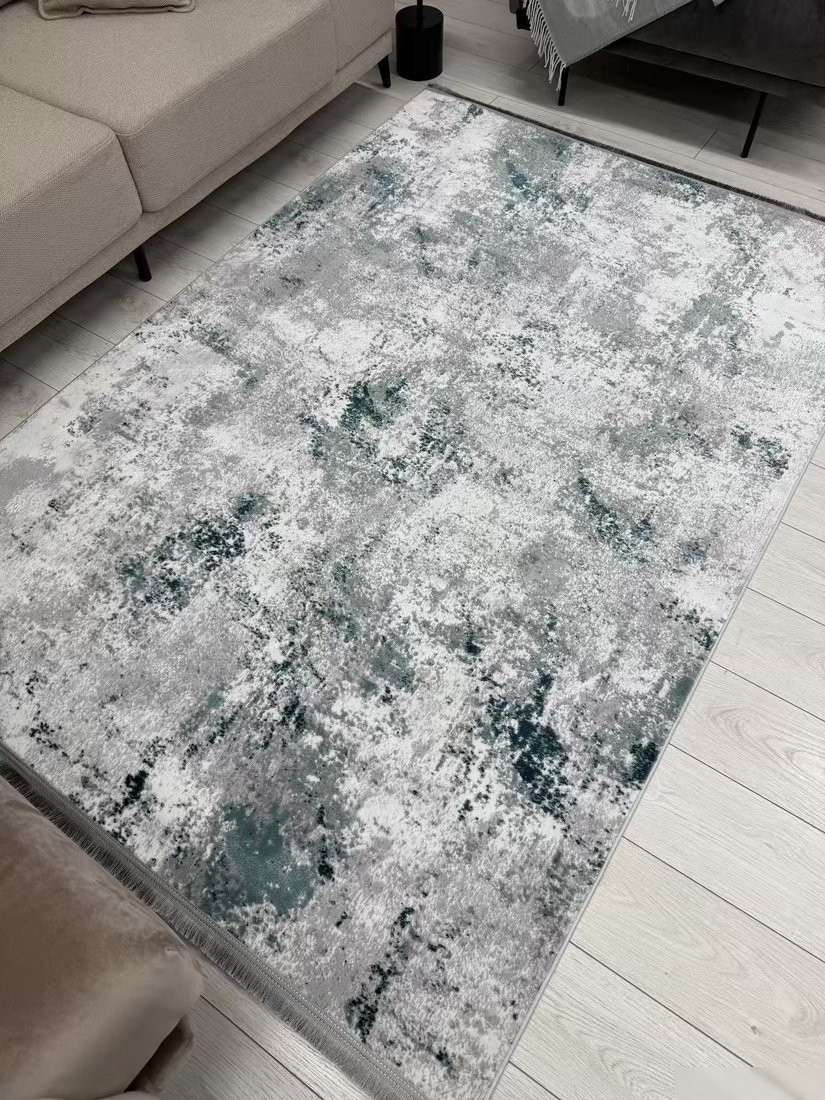 Ковер для жилой комнаты Radjab Carpet Амаль Прямоугольник 0901A (1.5x2.5, Grey/D.Green)