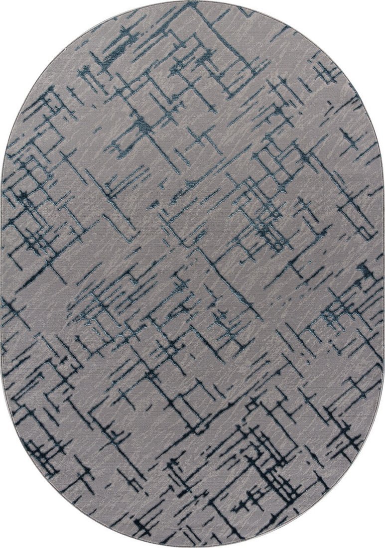 Ковер для жилой комнаты Merinos Liman F164-OVAL-GRAY-D.BLUE (2x2.9)