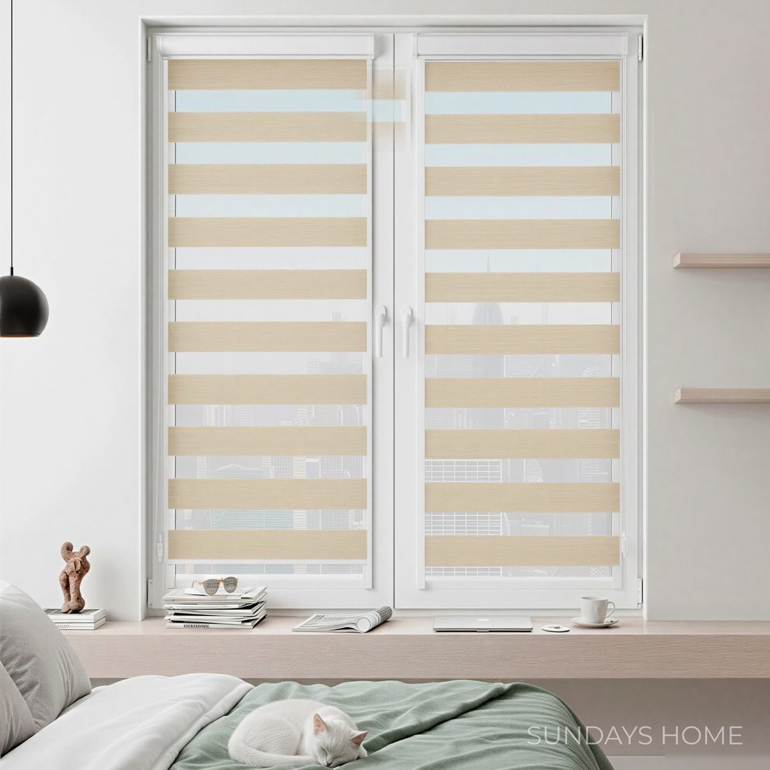 Шторы день-ночь Sundays Home UNI-2 LB 22-02 48х160 (бежевый, левая)
