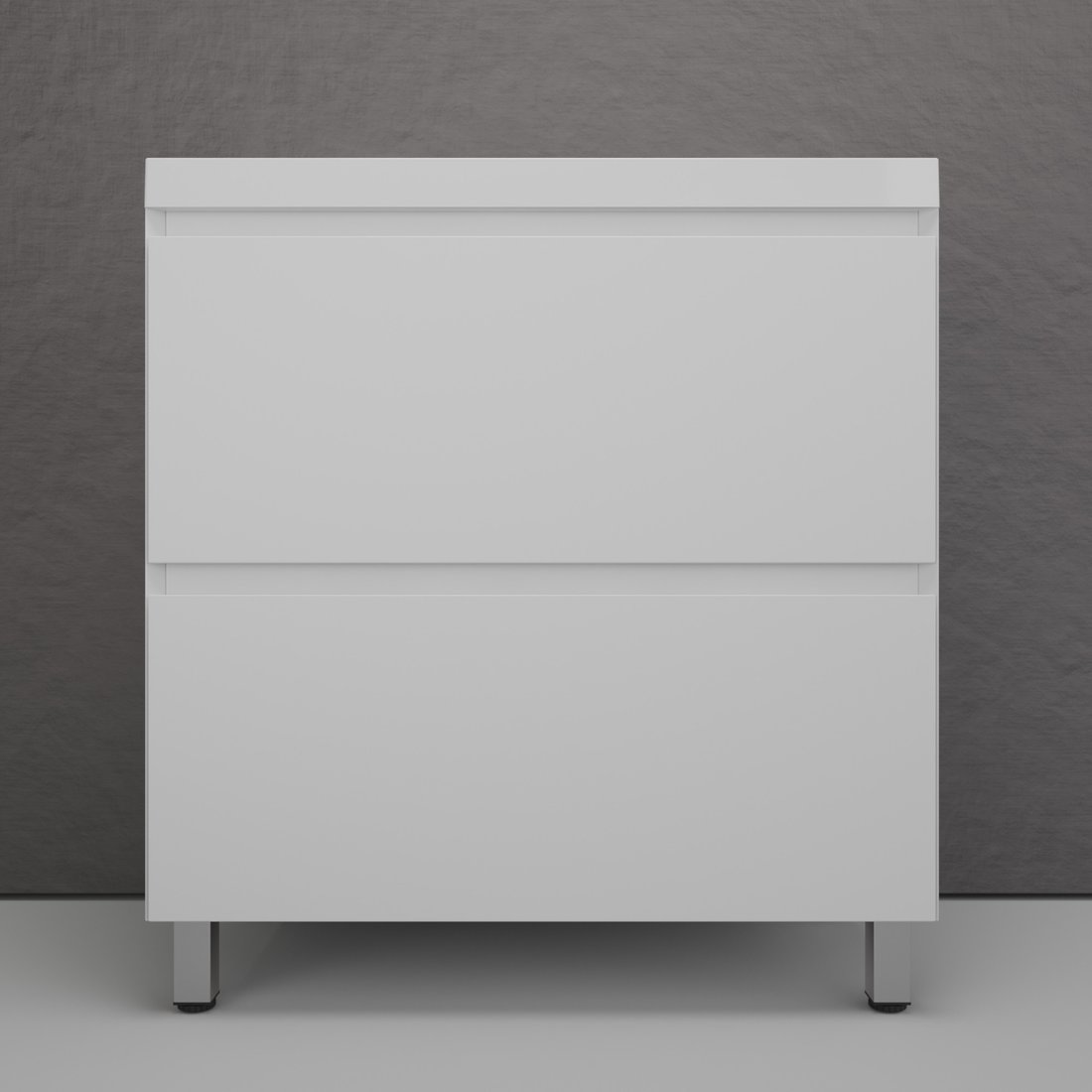 Symbolite Тумба под умывальник Манхэттен 70 Plus 2 ящика (белый матовый)